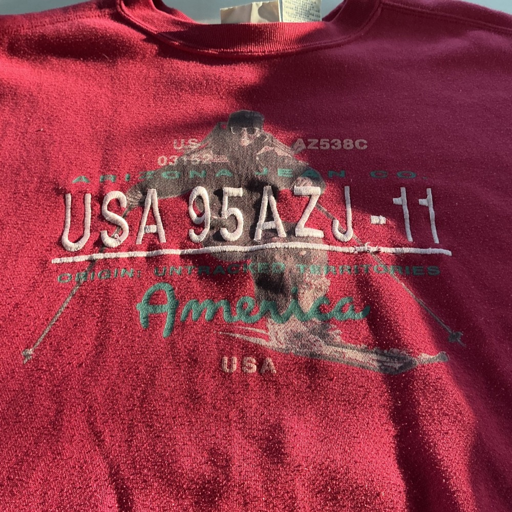 Arizona‎ Jean Co. USA 95AZJ-11 Red Graphic Sweatshirt Women's Large - Picture 4 of 9